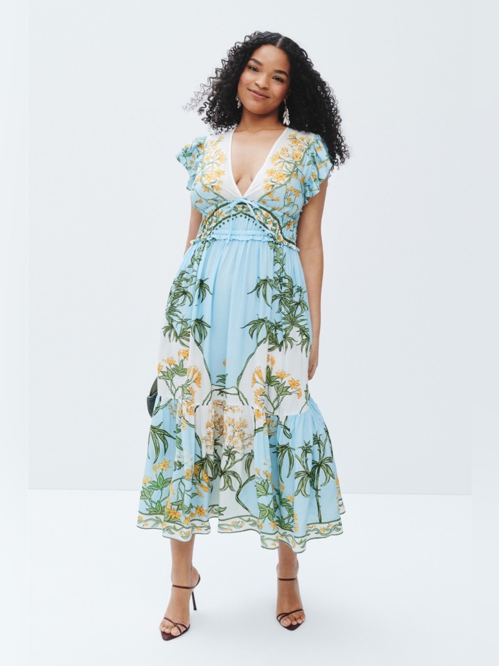 Derek Lam 10 Crosby Flutter sleeve Midi